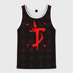 Майка-безрукавка мужская Символ палача рока Doom, цвет: 3D-белый