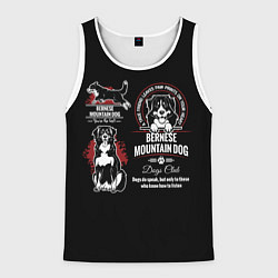 Майка-безрукавка мужская Собака Бернский Зенненхунд, цвет: 3D-белый