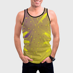 Майка-безрукавка мужская Новогодний салют фейерверк, цвет: 3D-черный — фото 2