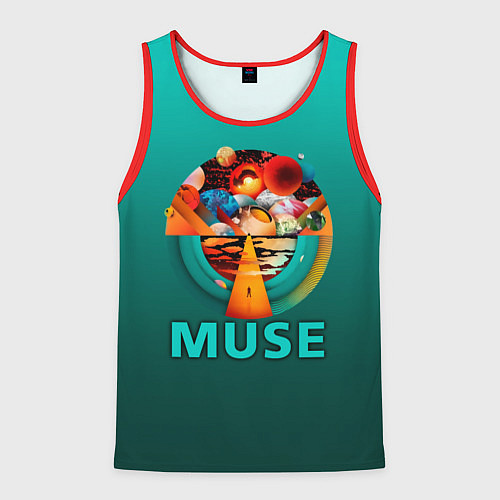Мужская майка без рукавов The Resistance - Muse / 3D-Красный – фото 1