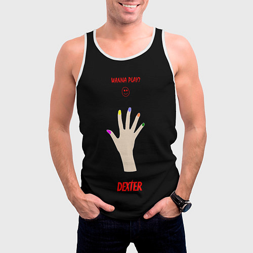 Мужская майка без рукавов Рука ледяного убийцы / 3D-Белый – фото 3