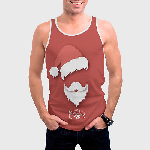 Мужская майка без рукавов Merry Christmas Счастливого Рождества / 3D-Белый – фото 3