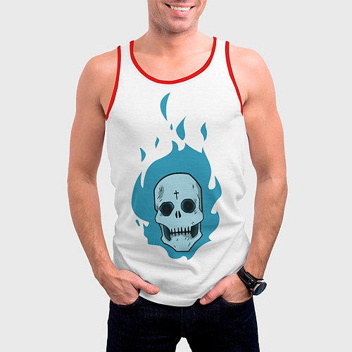 Мужская майка без рукавов Череп Cute Angel парный / 3D-Красный – фото 3