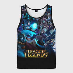 Майка-безрукавка мужская LEAGUE OF LEGENDS ЛИГА ЛЕГЕНД ГЕРОИ, цвет: 3D-черный