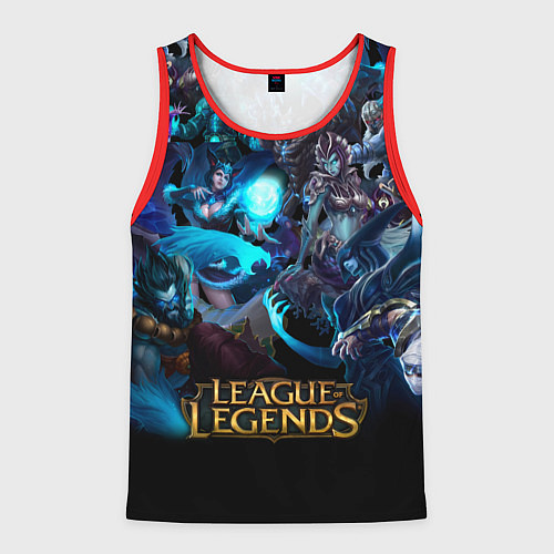 Мужская майка без рукавов LEAGUE OF LEGENDS ЛИГА ЛЕГЕНД ГЕРОИ / 3D-Красный – фото 1