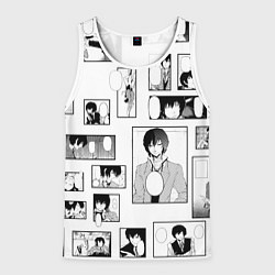 Майка-безрукавка мужская Дадзай фрэймы, цвет: 3D-белый