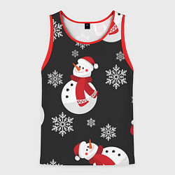 Майка-безрукавка мужская Снеговик!, цвет: 3D-красный