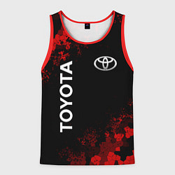 Майка-безрукавка мужская TOYOTA MILITARY PIXEL BLACK RED, цвет: 3D-красный