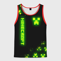 Майка-безрукавка мужская MINECRAFT NEON LOGO CREEPER, цвет: 3D-красный