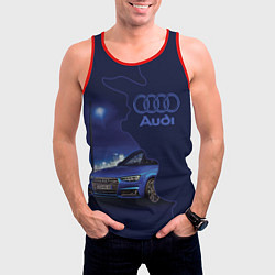 Майка-безрукавка мужская AUDI лого, цвет: 3D-красный — фото 2