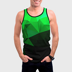 Майка-безрукавка мужская Изумрудный Зеленый Геометрия, цвет: 3D-черный — фото 2