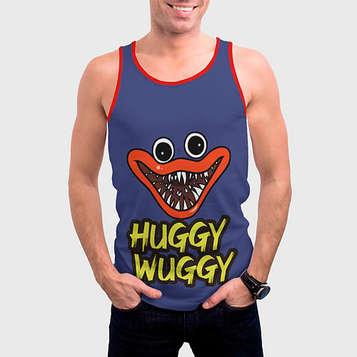 Мужская майка без рукавов Huggy Wuggy: Smile / 3D-Красный – фото 3