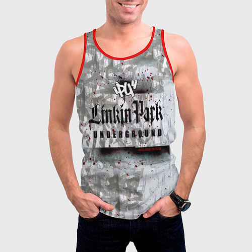 Мужская майка без рукавов LP Underground 3 0 - Linkin Park / 3D-Красный – фото 3
