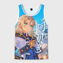 Майка-безрукавка мужская Genshin Impact: Albedo, цвет: 3D-белый