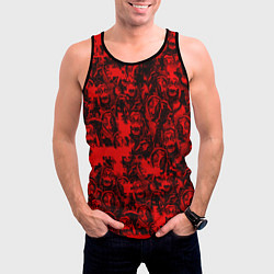 Майка-безрукавка мужская LA CASA DE PAPEL RED CODE PATTERN, цвет: 3D-черный — фото 2