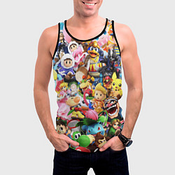 Майка-безрукавка мужская SUPER SMASH BROS ГЕРОИ ИГРЫ, цвет: 3D-черный — фото 2