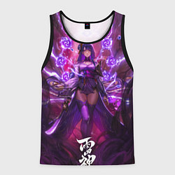 Майка-безрукавка мужская Shogun raiden рассекающая молнию геншин, цвет: 3D-черный