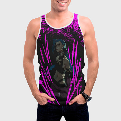 Мужская майка без рукавов Pink Jinx / 3D-Белый – фото 3