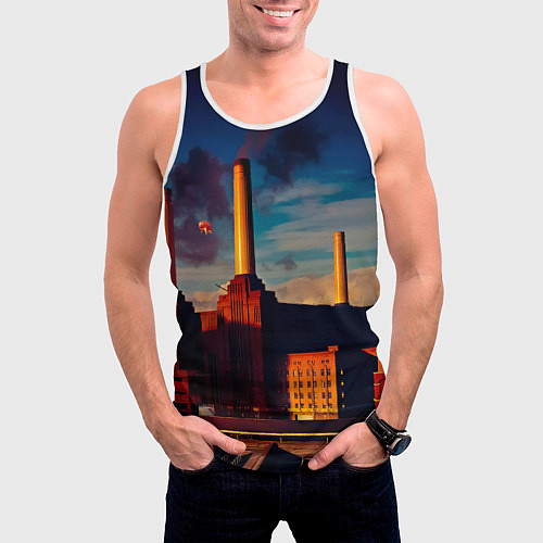 Мужская майка без рукавов Animals - Pink Floyd / 3D-Белый – фото 3