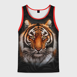 Майка-безрукавка мужская Реалистичный тигр Realistic Tiger, цвет: 3D-красный