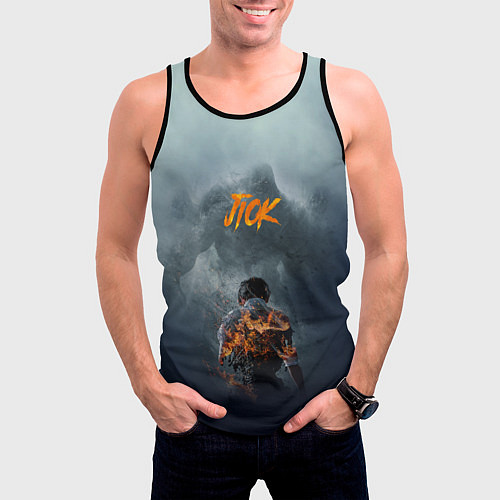 Мужская майка без рукавов JioK огонь / 3D-Черный – фото 3