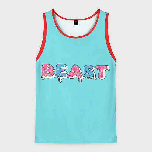 Мужская майка без рукавов Mr Beast Donut / 3D-Красный – фото 1