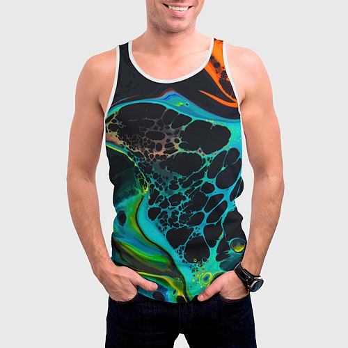 Мужская майка без рукавов Огни большого города / 3D-Белый – фото 3