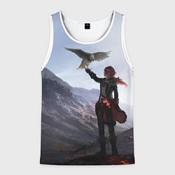 Майка-безрукавка мужская ДИЛЮК С ЯСТРЕБОМ DILUC, цвет: 3D-белый