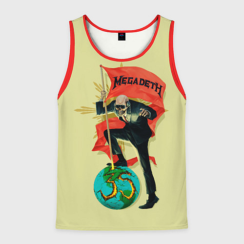 Мужская майка без рукавов Megadeth world / 3D-Красный – фото 1