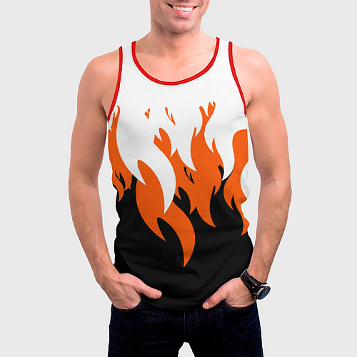 Мужская майка без рукавов Оранжевый Огонь / 3D-Красный – фото 3