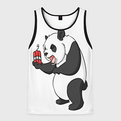 Майка-безрукавка мужская Взрывная панда, цвет: 3D-черный
