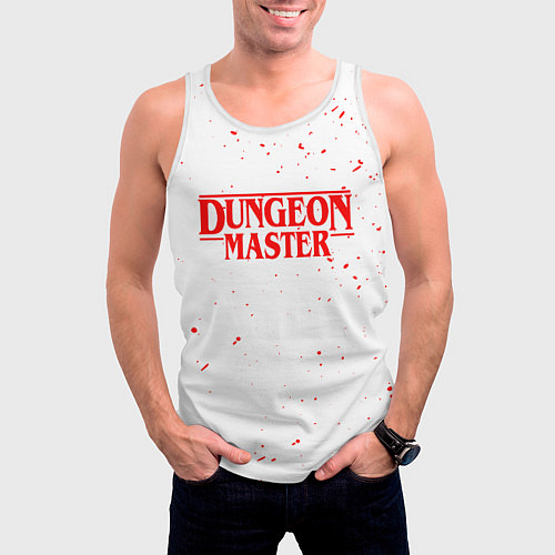 Мужская майка без рукавов DUNGEON MASTER BLOOD ГАЧИМУЧИ БЕЛЫЙ / 3D-Белый – фото 3