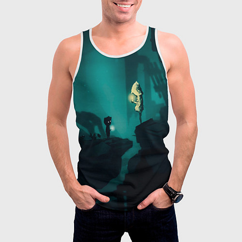 Мужская майка без рукавов Limbo x Little Nightmares / 3D-Белый – фото 3