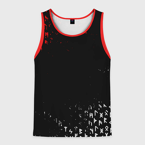 Мужская майка без рукавов КРАСНО БЕЛЫЕ РУНЫ / 3D-Красный – фото 1
