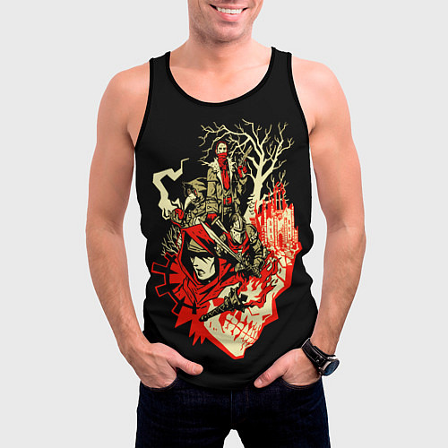Мужская майка без рукавов Darkest Dungeon - Темнейшее подземелье / 3D-Черный – фото 3