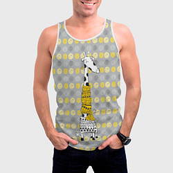 Майка-безрукавка мужская Милая жирафа в шарфе, цвет: 3D-белый — фото 2