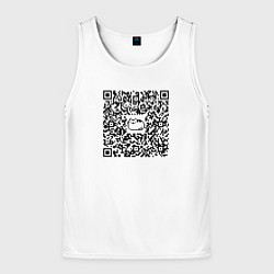 Майка-безрукавка мужская Я QR-кот, гуляю где вздумается!, цвет: 3D-белый