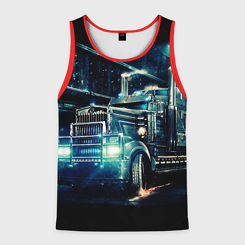Мужская майка без рукавов Американский Грузовик Дальнобой 2022 / 3D-Красный – фото 1