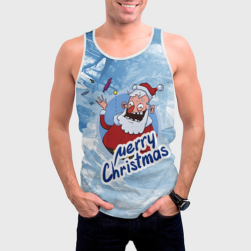 Мужская майка без рукавов Конфетки! / 3D-Белый – фото 3