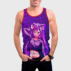 Майка-безрукавка мужская Кэ Цин Keqing, Genshin Impact Геншин импакт, цвет: 3D-красный — фото 2