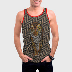 Майка-безрукавка мужская Благородный тигр, цвет: 3D-красный — фото 2