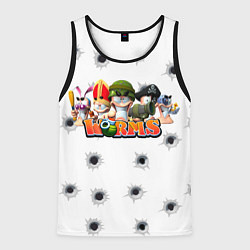 Майка-безрукавка мужская Wormsчервяки, цвет: 3D-черный