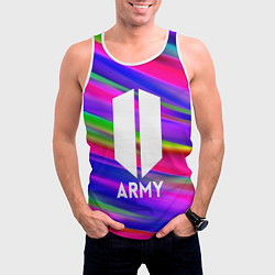 Майка-безрукавка мужская BTS ARMY RAIBOW, цвет: 3D-белый — фото 2