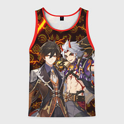 Майка-безрукавка мужская ЧЖУН ЛИ И ИТТО АРАТАКИ ГЕНШИН ИМПАКТ GENSHIN IMPAC, цвет: 3D-красный