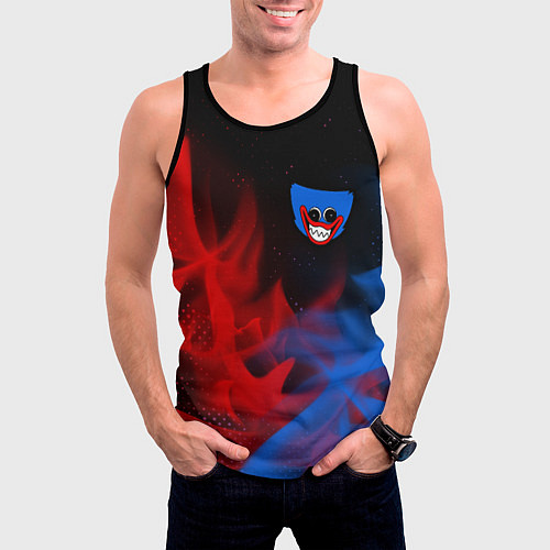 Мужская майка без рукавов HUGGY WUGGY Пламя / 3D-Черный – фото 3