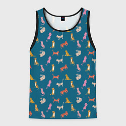 Майка-безрукавка мужская Тигрята на темном фоне, цвет: 3D-черный