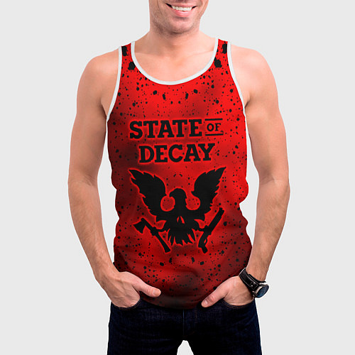 Мужская майка без рукавов State of Decay Зомби Апокалипсис / 3D-Белый – фото 3