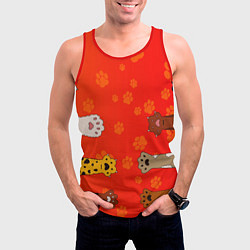 Майка-безрукавка мужская Котики 3D, цвет: 3D-красный — фото 2