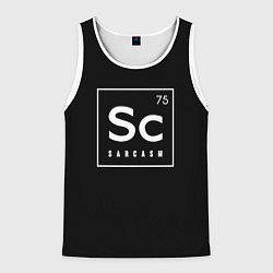 Майка-безрукавка мужская SC - SARCASM 75 САРКАЗМ, цвет: 3D-белый
