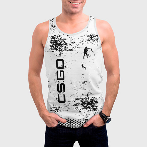 Мужская майка без рукавов Кс го : cs go / 3D-Белый – фото 3